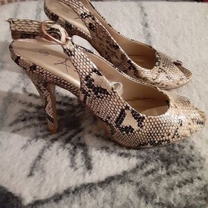 Atmosphere Strappy Snakeskin Heels Size 5